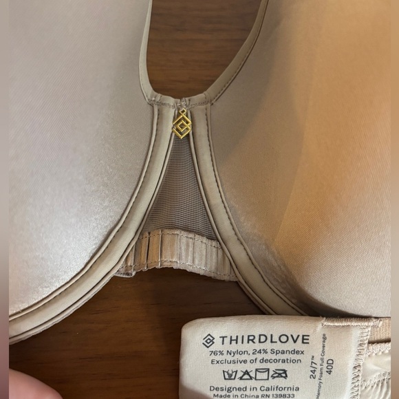 Like New ThirdLove Perfect Coverage Bra Memory Foam Womens Size 40D Taupe Comfy - Picture 5 of 7